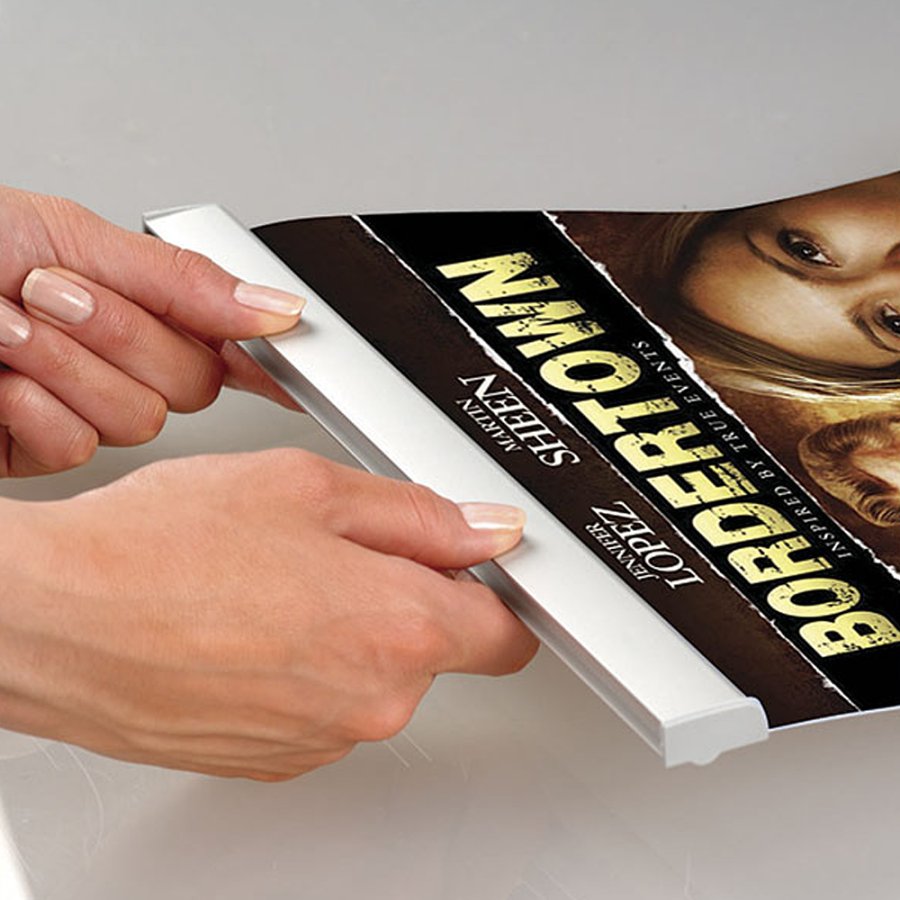 Plakatoph&aelig;ng, Poster Clamp Set, 25 mm aluminiumsprofil, 85 cm