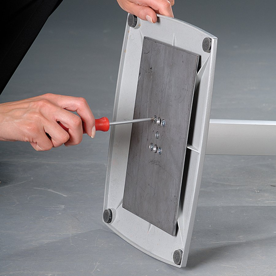 Flex Infostander, justerbar, s&oslash;lv, med A3 Klikramme