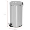 Pedal Trash Can, Silver - 20L #2