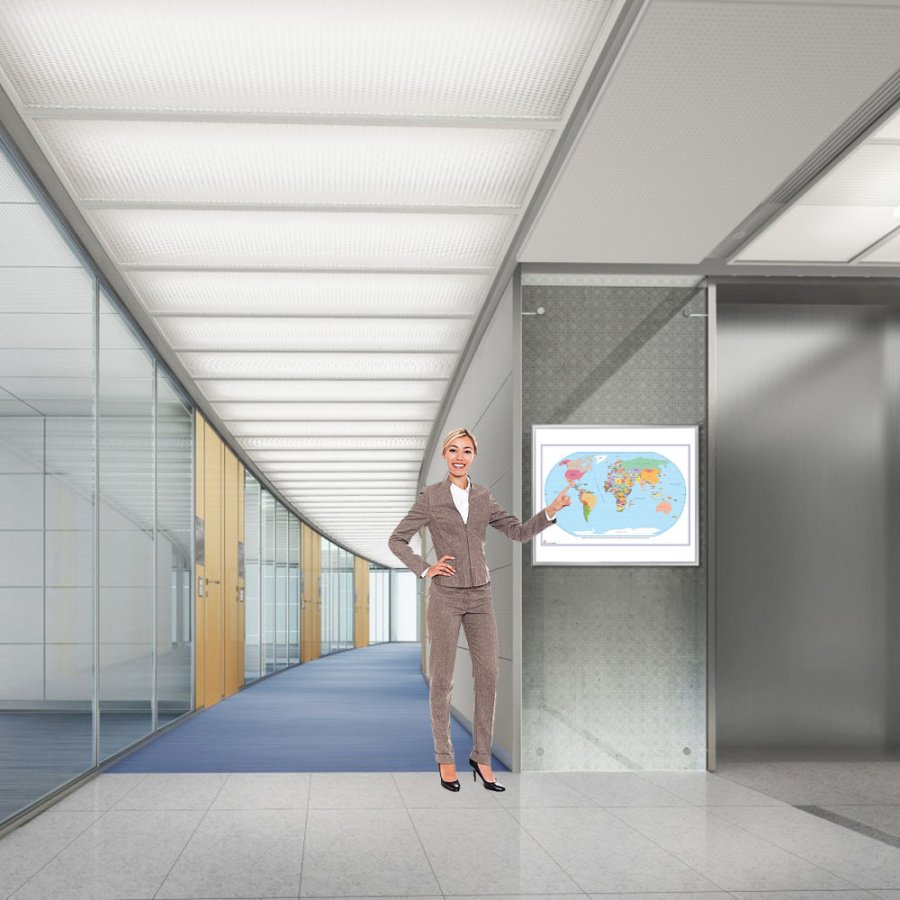 Whiteboard Tavle Med Verdenskort - 123x103 cm