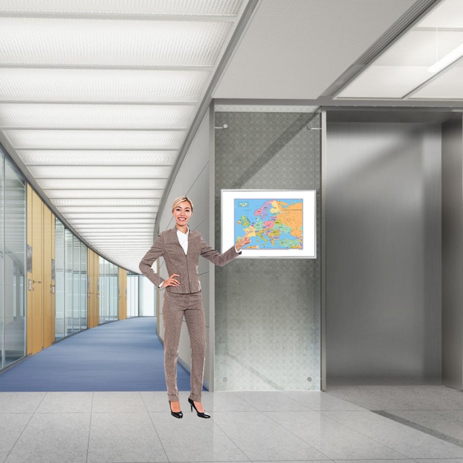 Whiteboard Tavle Med Europakort - 103x73 cm