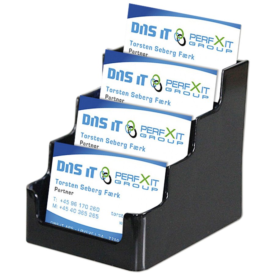 Visitkortholder, Multi, X4, Sort
