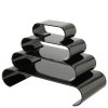 Udstillingshylder, Nesting Shelves Rounded, 4 stk, akryl, Sort #1