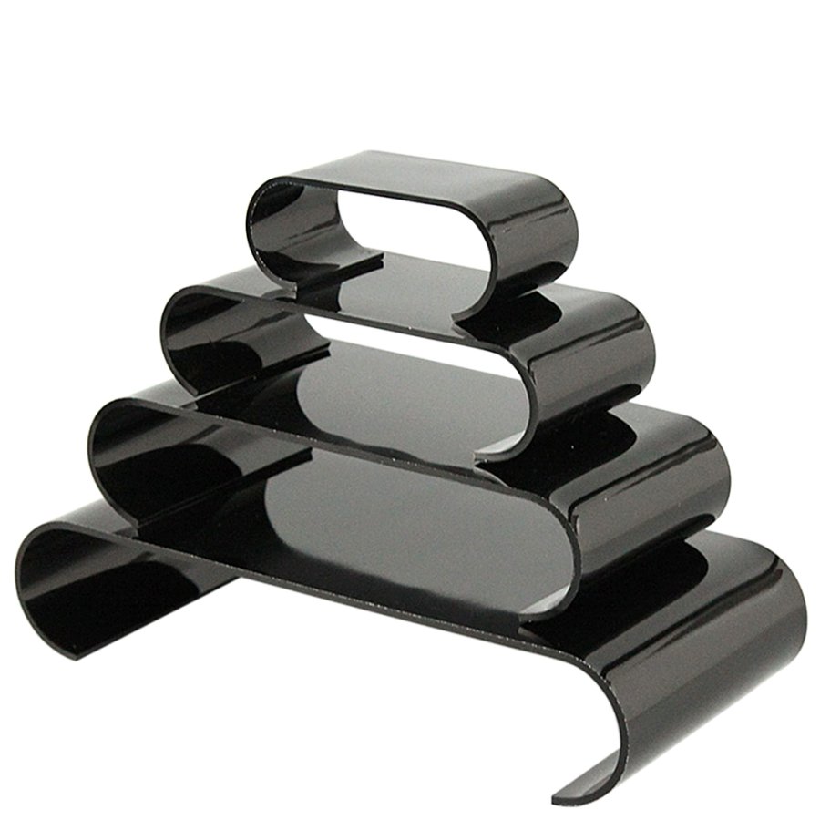 Udstillingshylder, Nesting Shelves Rounded, 4 stk, akryl, Sort