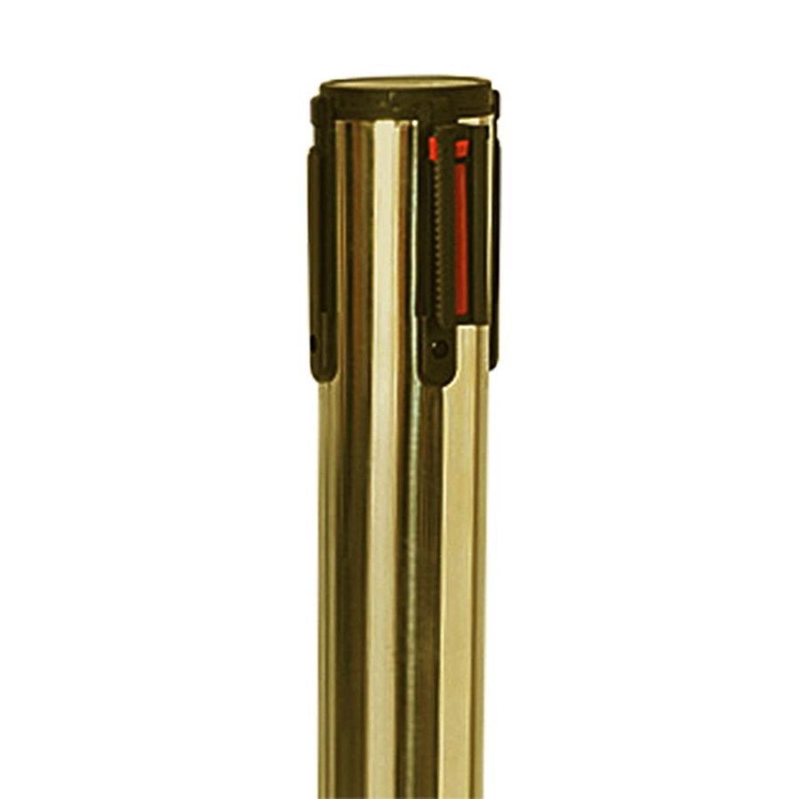 Guld Afsp&aelig;rringsstolpe - 1 Stander med 3 meter r&oslash;dt b&aring;nd