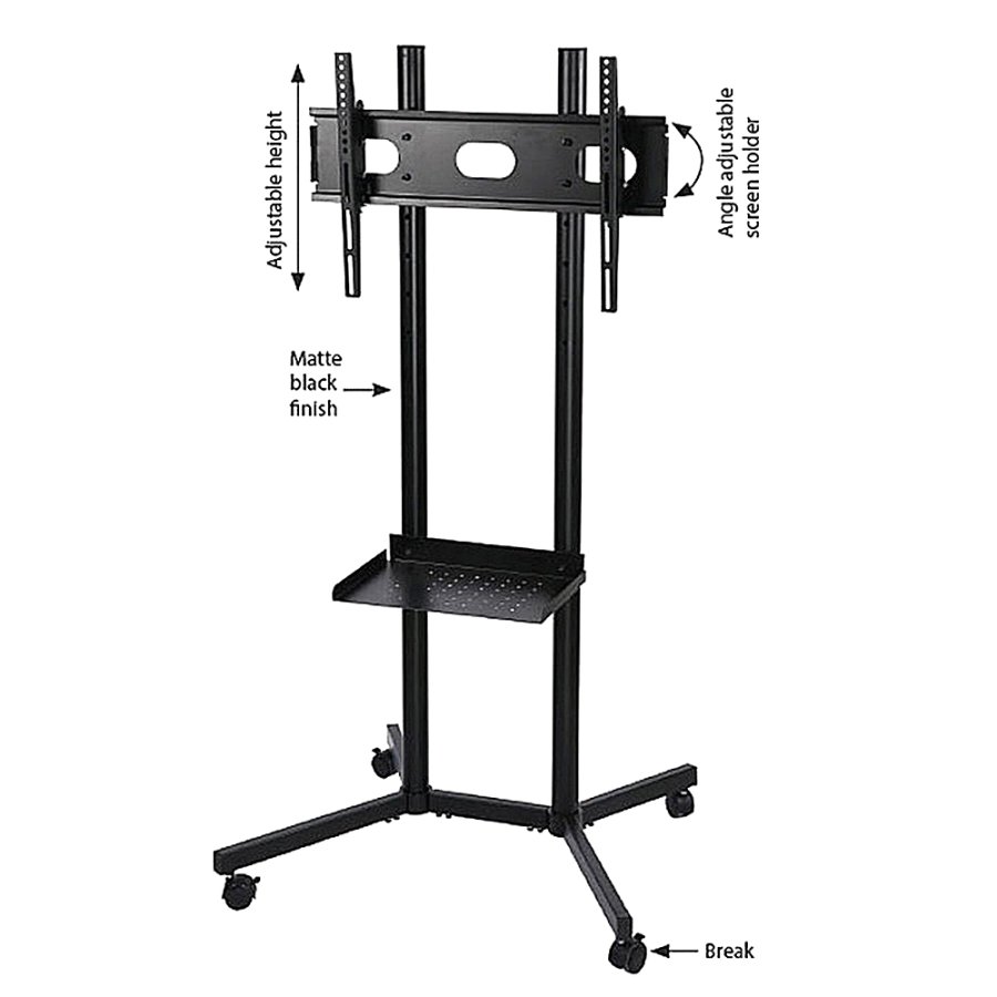 TV Stander med hjul og hylde 30-50