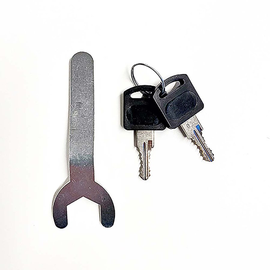 Vitrine glasskab - Showcase Desk Duo glasmontre med LED lys og l&aring;s - s&oslash;lv