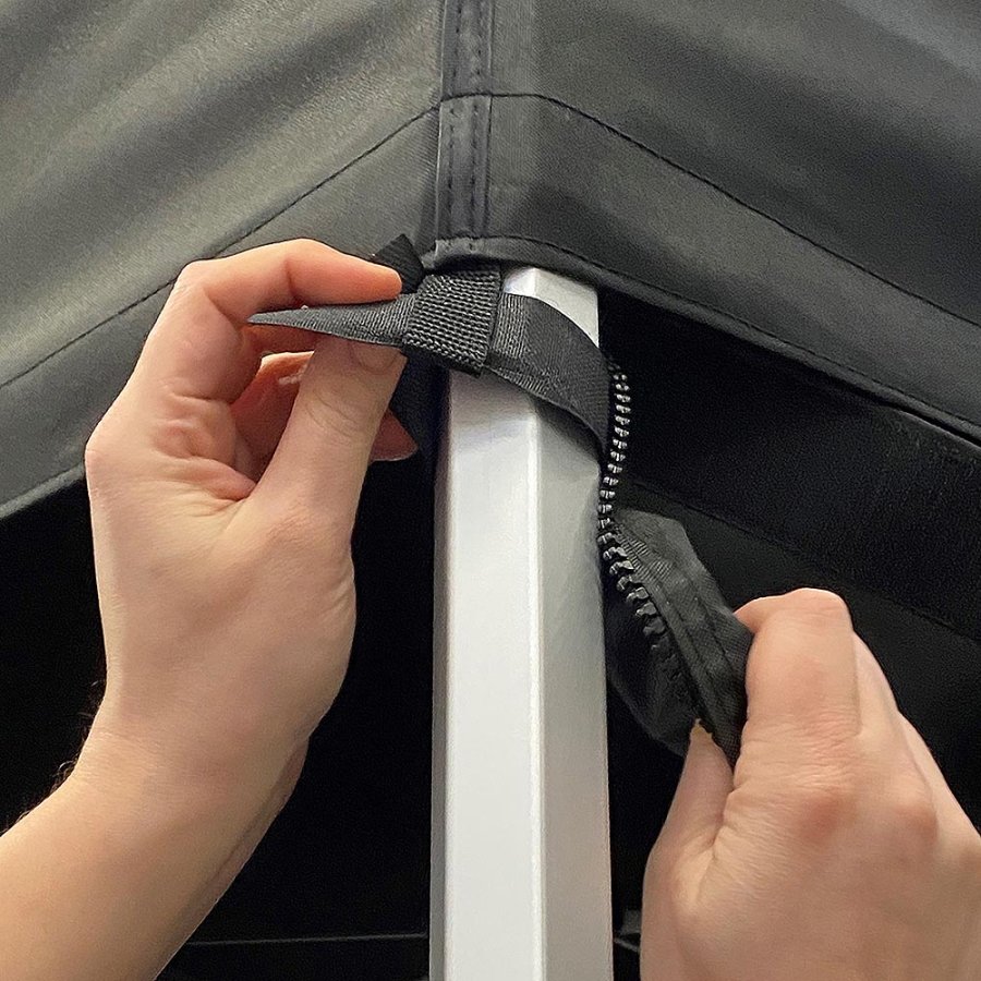 4 m side med lynl&aring;s og velcro (til Event Telt Lux 4 x 4 m)