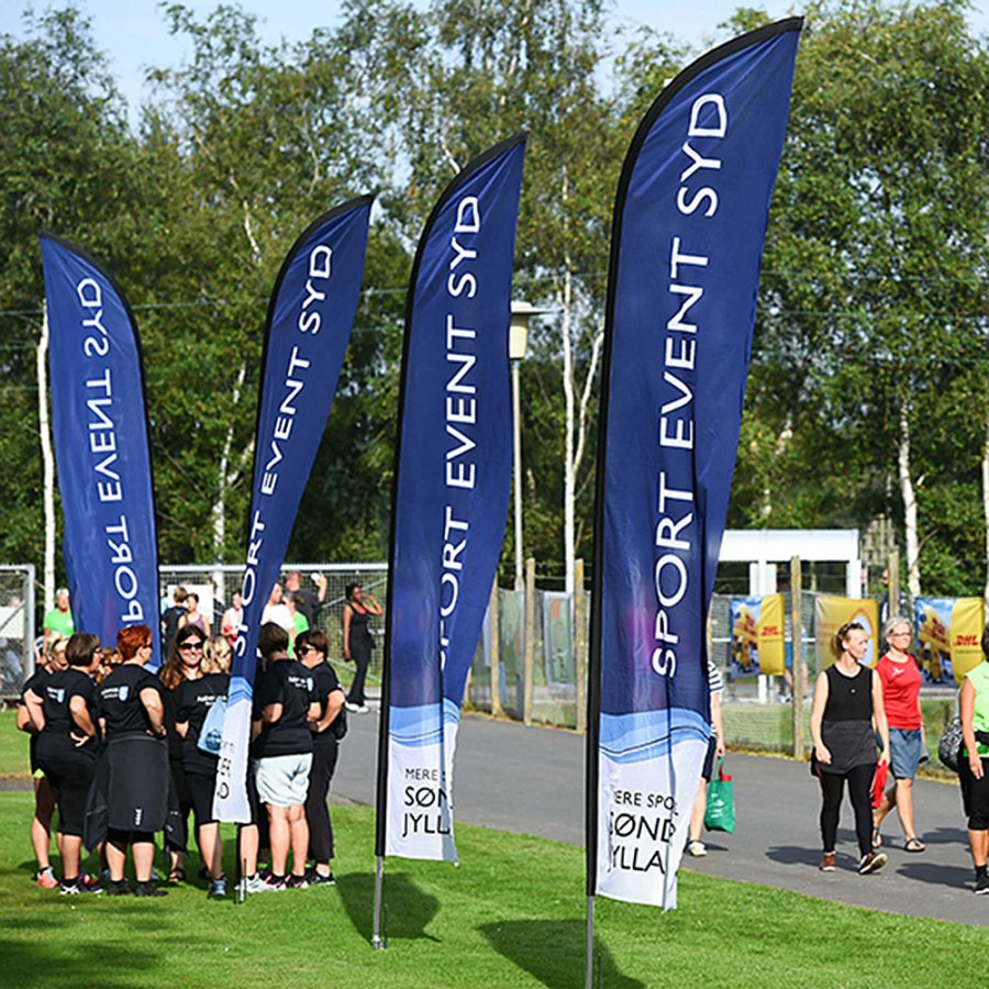 Beachflag, Outdoor Bow Flag, alu pole, Large (uden fod og flag)