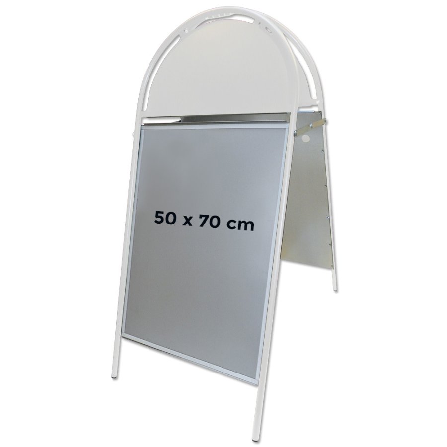 Gotik Budget Gadeskilt med logoplade - 50x70 cm - hvid