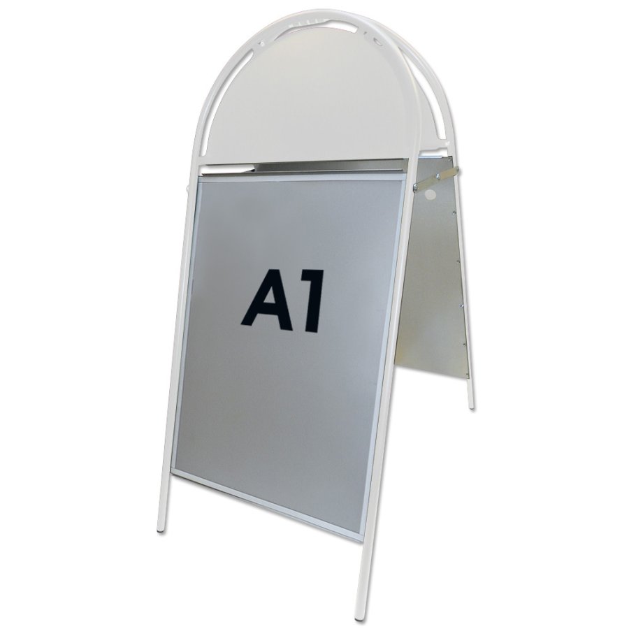 Gotik Budget Gadeskilt med logoplade - A1 - hvid