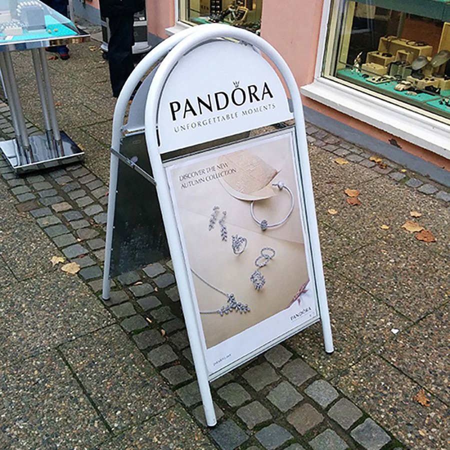 Expo Gotik Lux Gadeskilt med logoplade - A1 - hvid