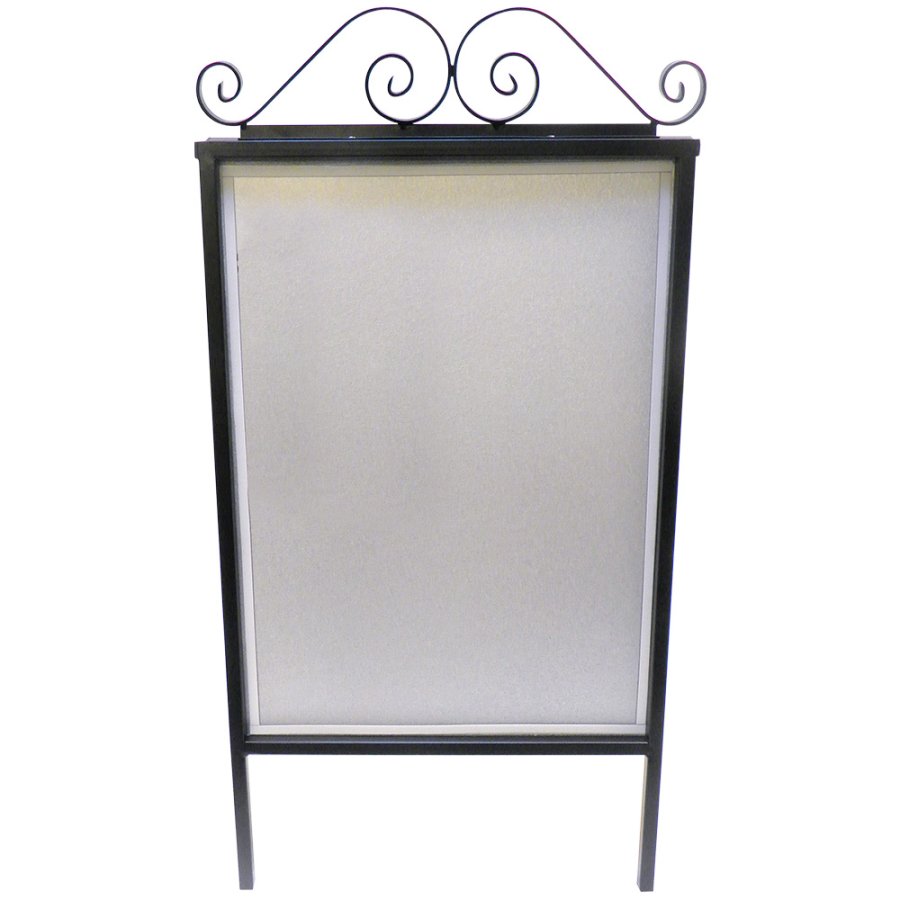 Gadeskilt Antique, a-skilt i st&aring;l inkl. frontplader, B2, 50 x 70 cm, Sort