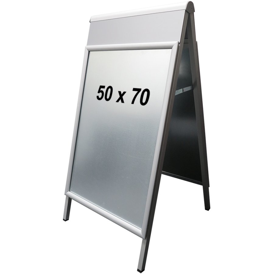 Alu-Line Logo Change Gadeskilt med logoplade - 50x70 cm - s&oslash;lv