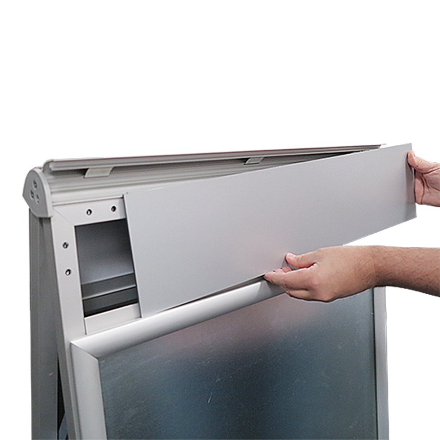 Alu-Line Logo Change Gadeskilt med logoplade - 50x70 cm - s&oslash;lv