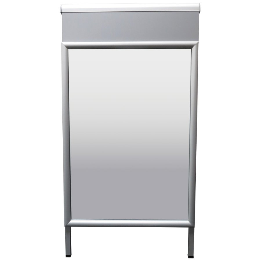 Alu-Line Logo Change Gadeskilt med logoplade - 70x100 cm - s&oslash;lv