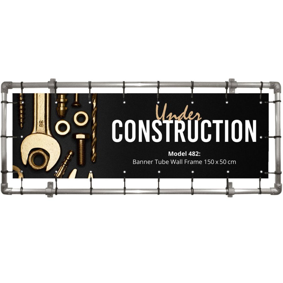 Bannerdisplay, udend&oslash;rs, v&aelig;gmonteret, Banner Tube Wall Frame, alur&oslash;r 0, 3 mm &Oslash; 48 mm, 150 x 50 cm