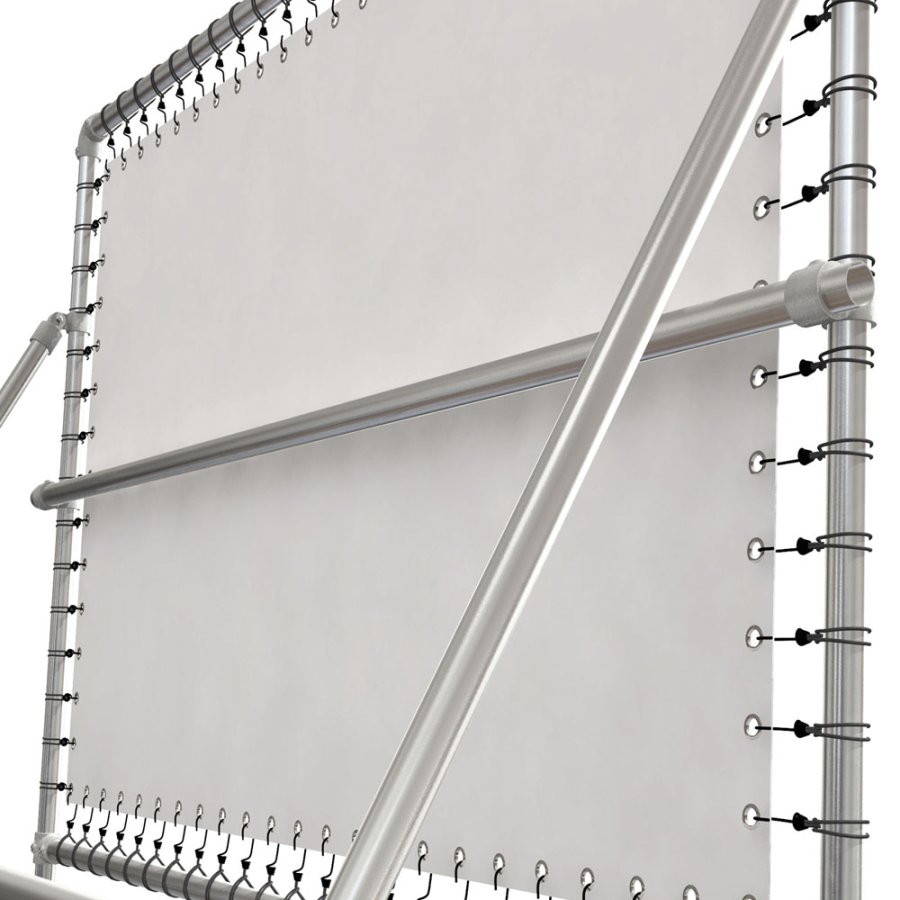 Bannerdisplay, udend&oslash;rs, Banner Tube High Stand, alur&oslash;r 0, 3 mm &Oslash; 48 mm, 100 x 100 cm