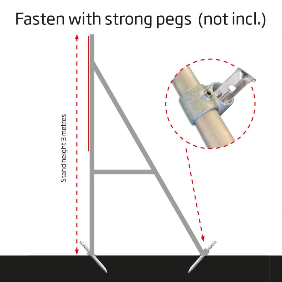 Bannerdisplay, udend&oslash;rs, Banner Tube High Stand, alur&oslash;r 0, 3 mm &Oslash; 48 mm, 200 x 100 cm