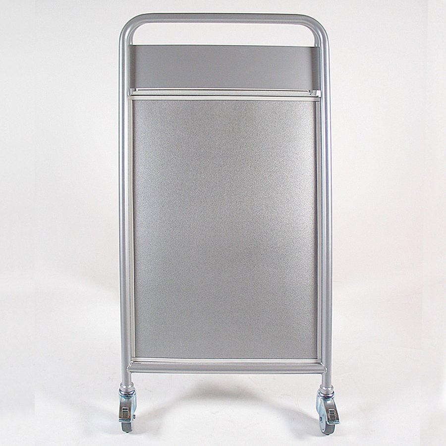 Expo Sign Lux Gadeskilt med logoplade og hjul - s&oslash;lv - A1