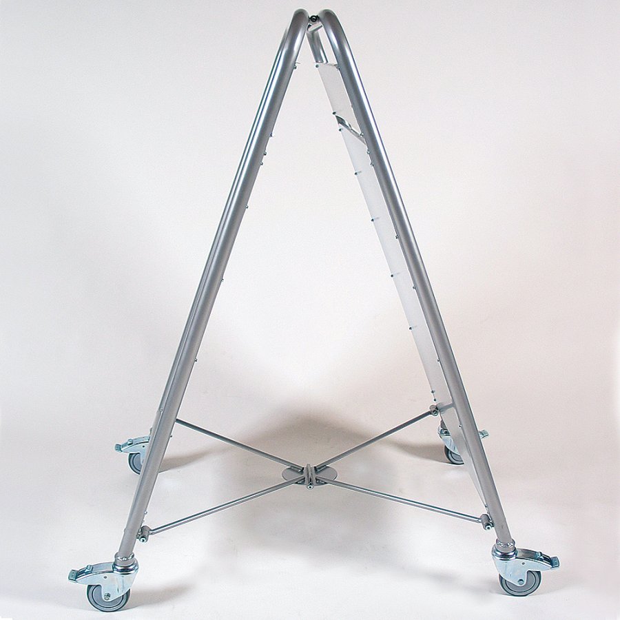 Expo Sign Lux Gadeskilt med logoplade og hjul - s&oslash;lv - 70 x 100 cm