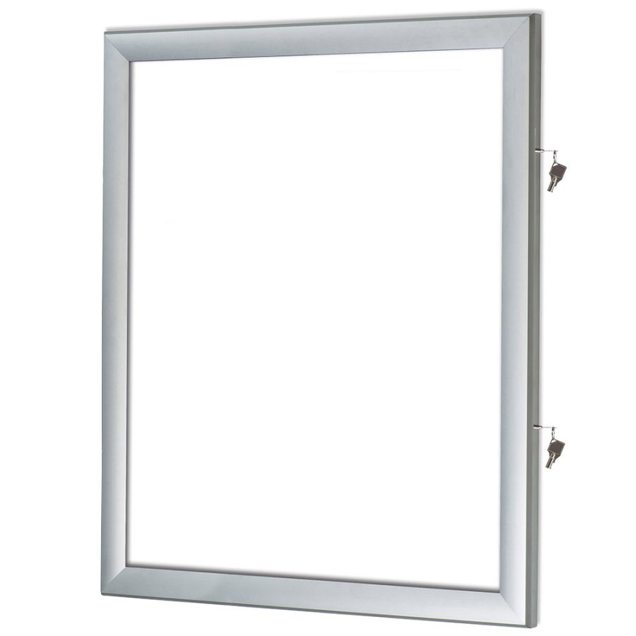 Infobox med magnet, 9 x A4, D27 mm, alu/s&oslash;lv