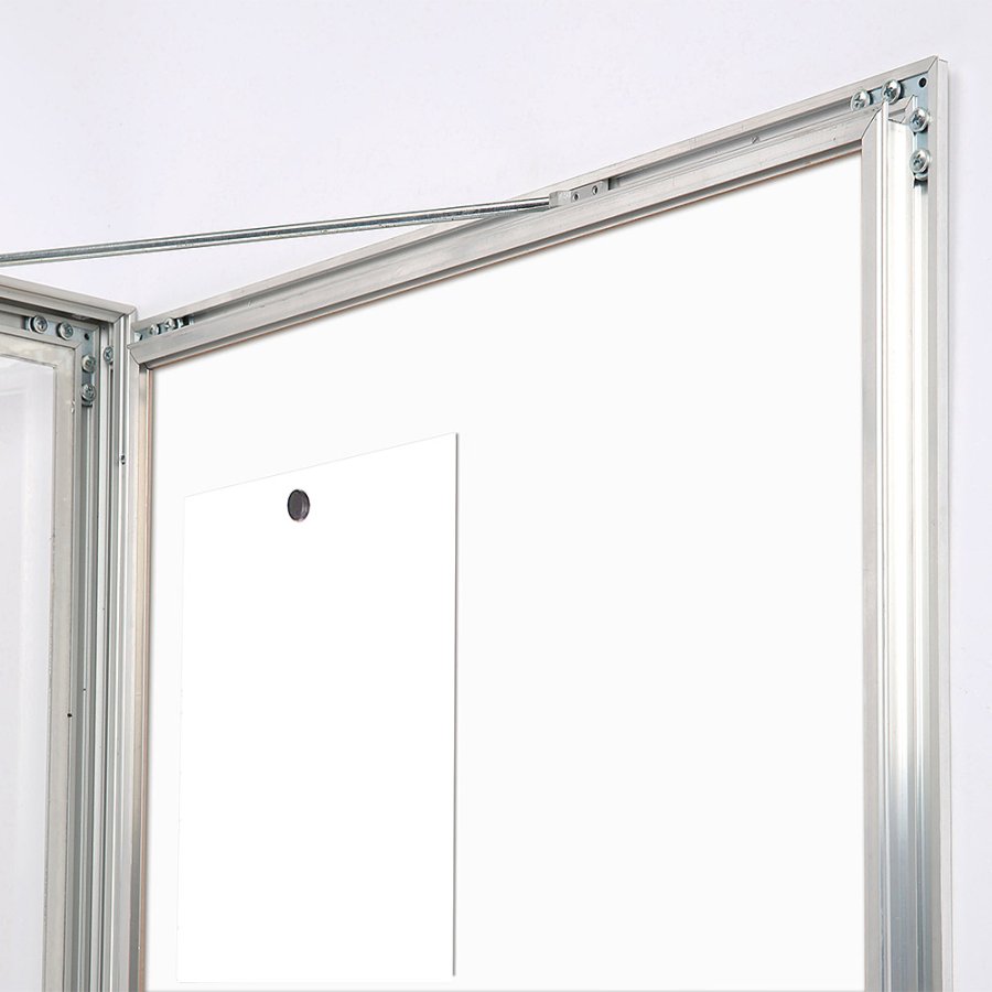 Infobox med magnet, 9 x A4, D27 mm, alu/s&oslash;lv