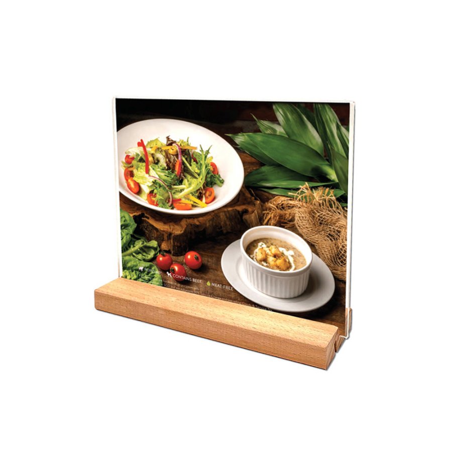 WOOD Block menuholder 70 mm, lodret/vinklet