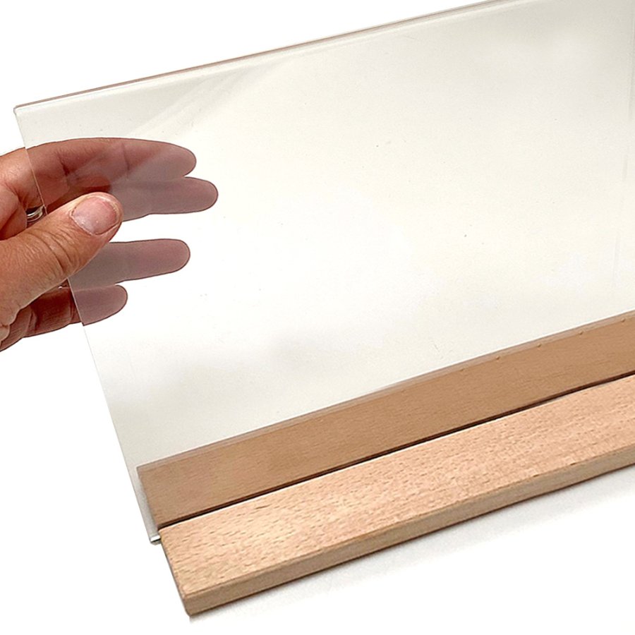 WOOD Block menuholder 70 mm, lodret/vinklet