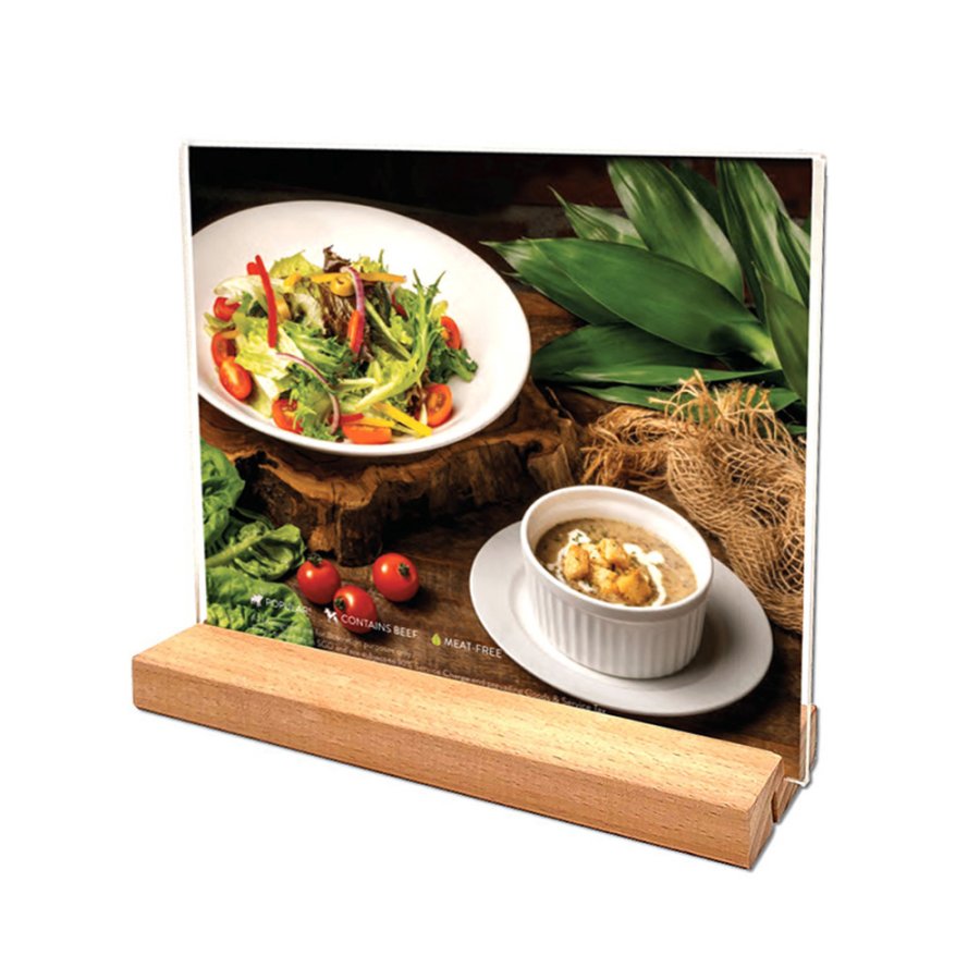 WOOD Block menuholder i akryl A6, lodret/vinklet
